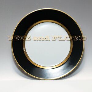 Set of 4 NIB Vintage 1978 Fitz & Floyd Renaissance Black – Bread & Butter Plate